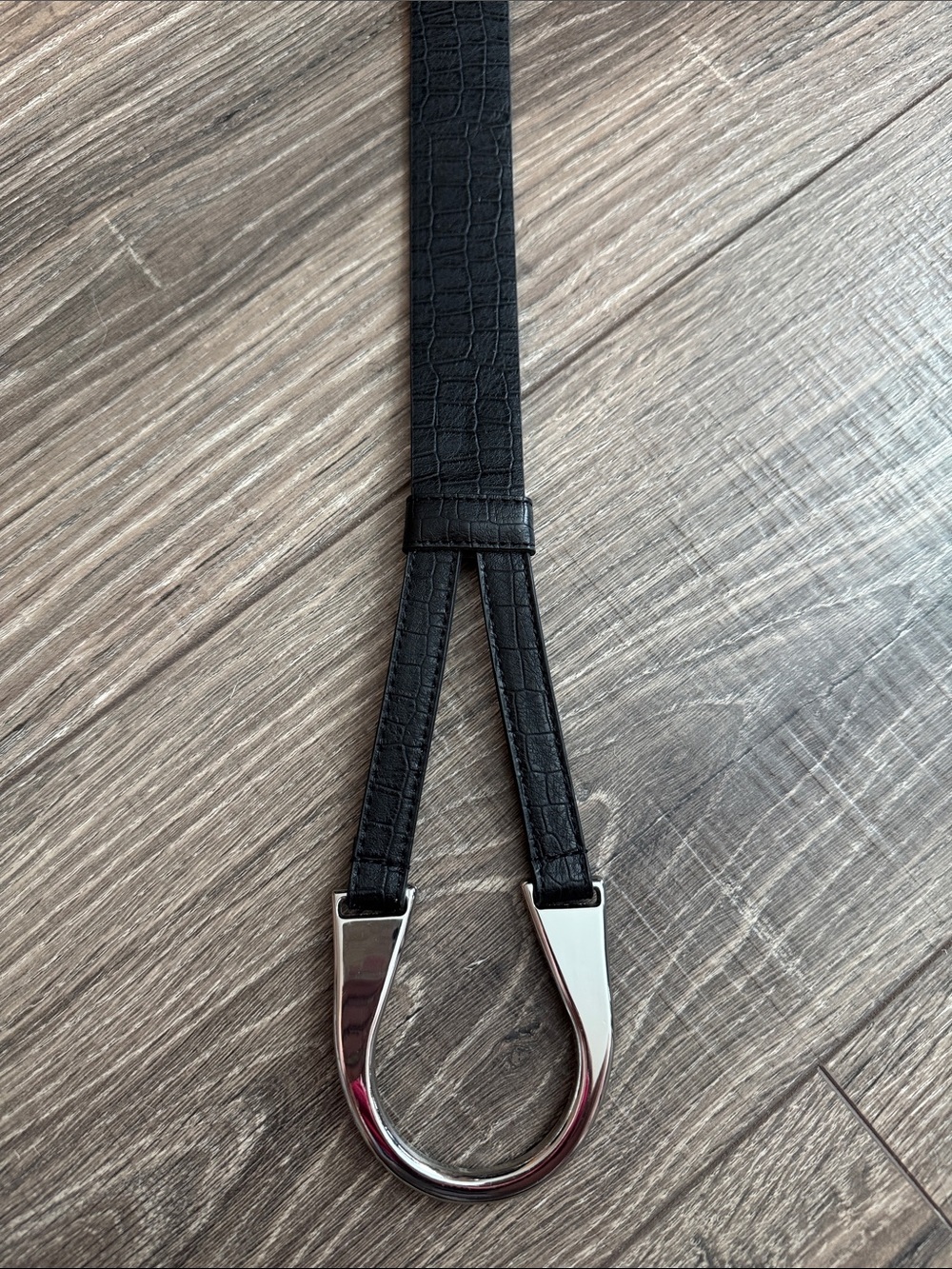 Black Women’s Belt with Silver Buckle